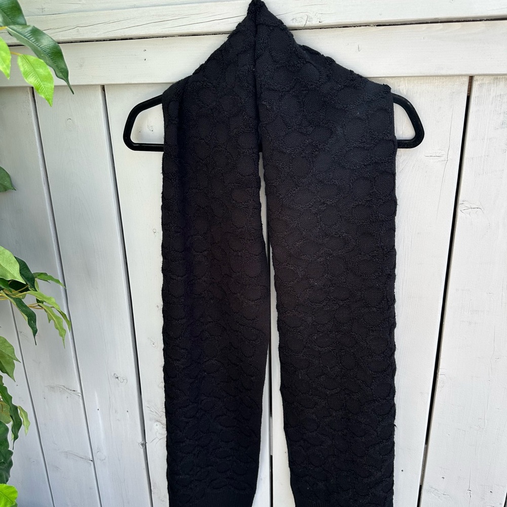 Coach Black Knit Scarf
